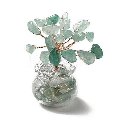 Natural Green Aventurine Chips Tree Decorations DJEW-Z007-02E-1