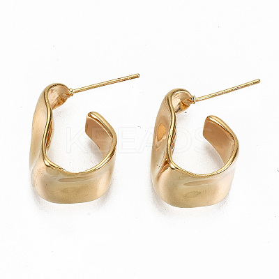 Brass Half Hoop Earrings X-KK-S356-149G-NF-1