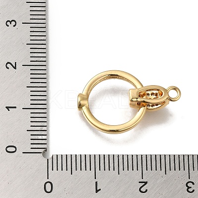 Brass Micro Pave Clear Cubic Zirconia Fold Over Clasps KK-H480-28G-1