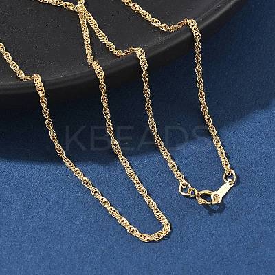 Brass Singapore Chain Necklaces for Women Men NJEW-Z068-13G-1