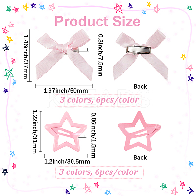 36Pcs 6 Styles Iron Hair Clips PHAR-CY0001-04-1
