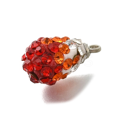 Rhinestone Clay Brass Pendants KK-D295-10P-1
