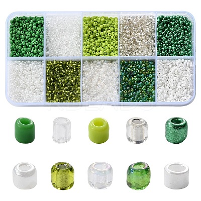100G 10 Colors Glass Seed Beads SEED-YW0002-89F-1