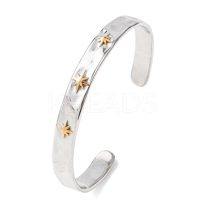 304 Stainless Steel Cuff Bangles for Women BJEW-P377-02A-1