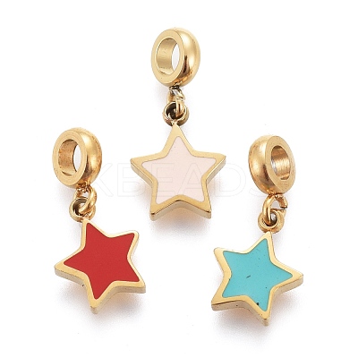 Ion Plating(IP) 304 Stainless Steel Enamel Charms STAS-F259-059G-1