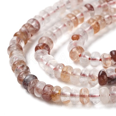 Natural Red Hematoid Quartz/Ferruginous Quartz Beads Strands G-H292-A07-01-1