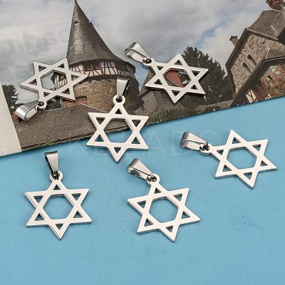 Tarnish Resistant Boy Jewelry Original Color 201 Stainless Steel Pentagram Pendants STAS-I032-224-1
