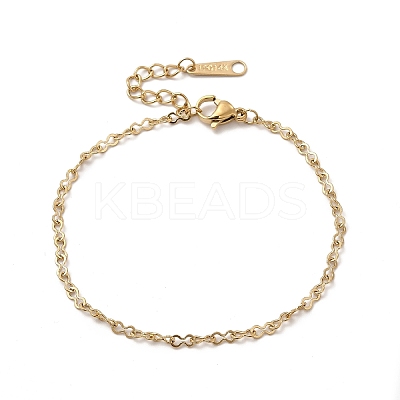 Ion Plating(IP) 304 Stainless Steel Gourd Link Chain Bracelet for Women BJEW-G667-04G-1