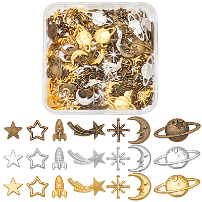 Cosmic Theme Zinc Alloy Cabochons FIND-SC0011-74D-1