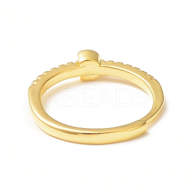 Clear Cubic Zirconia Initial Letter Adjustable Ring RJEW-C052-01G-G-1