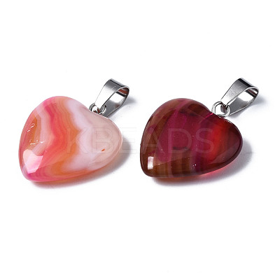 Natural Banded Agate/Striped Agate Pendants X-G-T122-24A-1