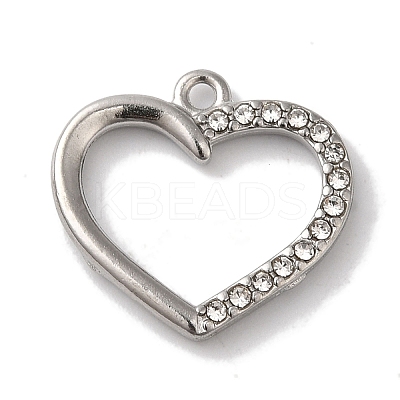 304 Stainless Steel Rhinestone Pendants STAS-L081-003P-1
