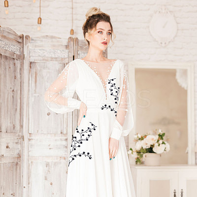 Plum Blossom Shape Appliques PATC-WH0007-11B-1