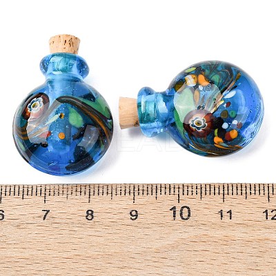 Handmade Lampwork Perfume Bottle Pendants LAMP-H072-01D-1