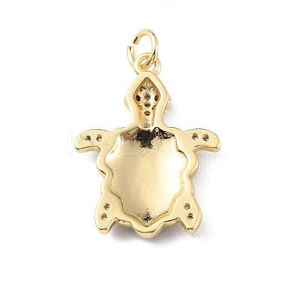 Rack Plating Brass Micro Pave Cubic Zirconia Pendants KK-C021-01G-1