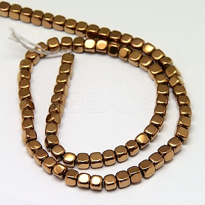 Electroplate Non-magnetic Synthetic Hematite Beads Strands G-J172-2x2mm-05-1