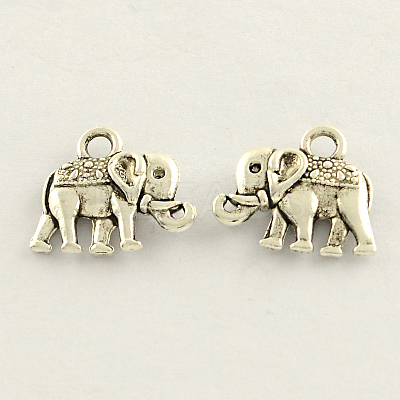 Tibetan Style Zinc Alloy Elephant Charms TIBEP-S287-06-1