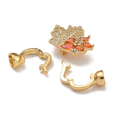 Brass Micro Pave Cubic Zirconia Fold Over Clasps KK-U037-28G-01-1
