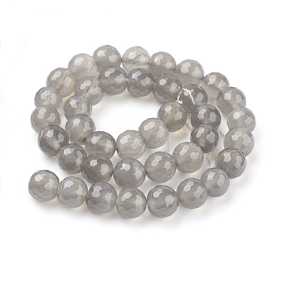Natural Grey Agate Beads G-A047-1-1