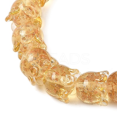 Gold Sand Lampwork Beads Strands LAMP-P069-02A-08-1