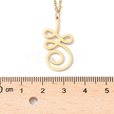 304 Stainless Steel Hollow Cut Yoga Om Lotus Flower Pendant Necklaces NJEW-Z073-02G-01-1