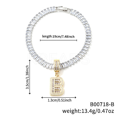 Fashionable Brass Micro Pave Clear Cubic Zirconia Charm Bracelets AF9298-2-1