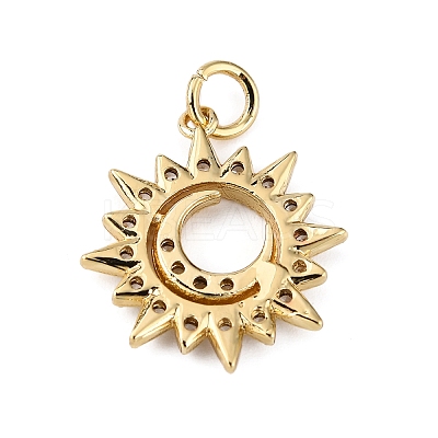 Brass Micro Pave Clear Cubic Zirconia Pendants LS-KK-WH0035-73-1