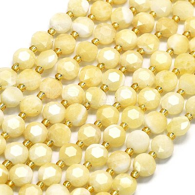Natural Yellow Jade Beads Strands G-C116-A08-02-1