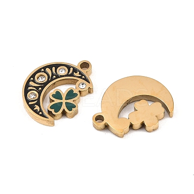 304 Stainless Steel Enamel with Rhinestone Pendants STAS-Z188-04G-1