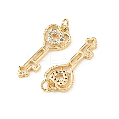 Brass Pave Clear Cubic Zirconia Pendantss KK-F919-38B-G-1