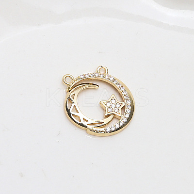 Brass Micro Pave Cubic Zirconia Pendants INS-PW0002-07G-1