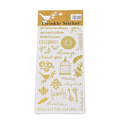 Hot Gold Foil Paper Self-Adhesive Stickers DIY-K076-01C-1