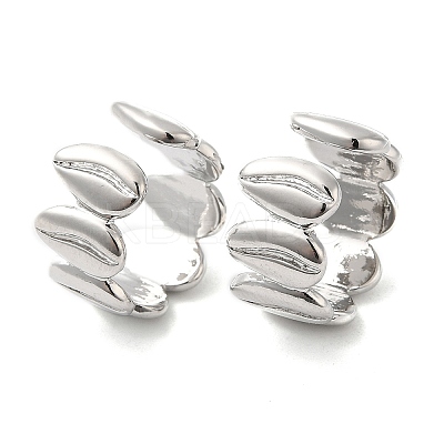 Rack Plating Brass Leaf Cuff Earrings EJEW-E290-07P-1