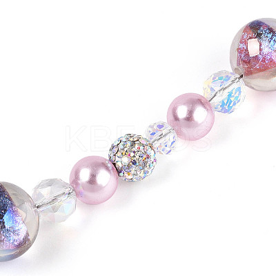 Glass and Acrylic and Imitation Pearl and Rhinestone Beads Strands MAK-T011-06E-1