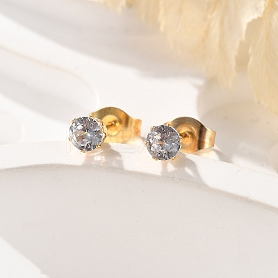 304 Stainless Steel Stud Earrings EJEW-I229-03G-A-1