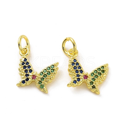 Brass Micro Pave Colorful Cubic Zirconia Charms KK-E068-VF095-1