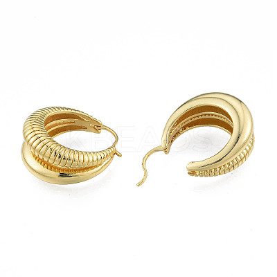 Brass Teardrop Chunky Hoop Earrings for Women EJEW-N011-84-1