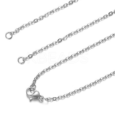 Tarnish Resistant 304 Stainless Steel Cable Chain Necklace Making STAS-T040-PJ209-1-40-1