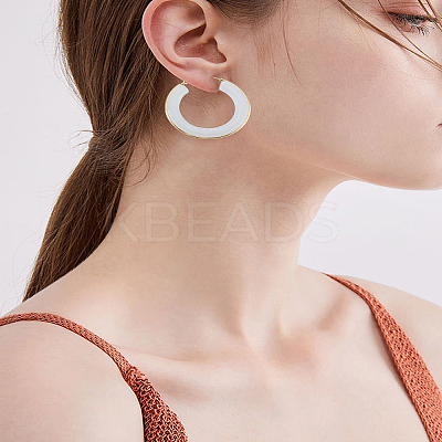 1 Pair 304 Stainless Steel Hoop Earrings For Women EJEW-LP0011-06A-1