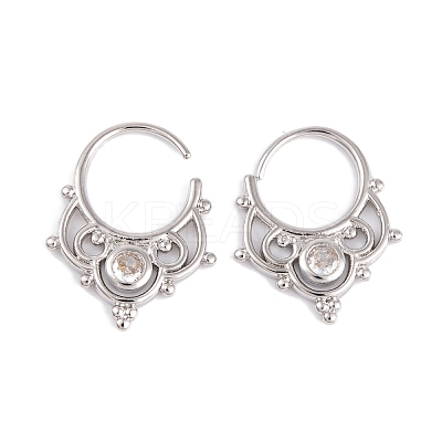 Rack Plating Brass Cubic Zirconia Earrings EJEW-S219-11P-1