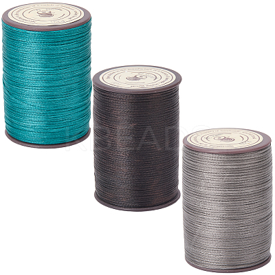 3 Roll 3 Colors Flat Waxed Polyester Thread String YC-CL0001-01C-1