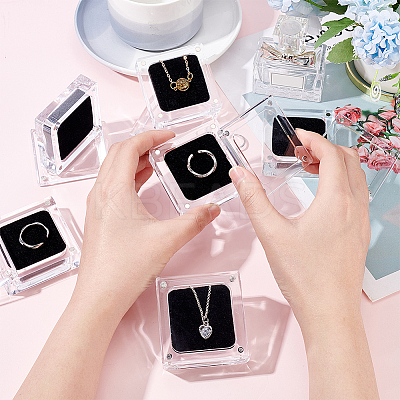 Transparent Plastic Jewelry Display Stands ODIS-WH0029-36-1