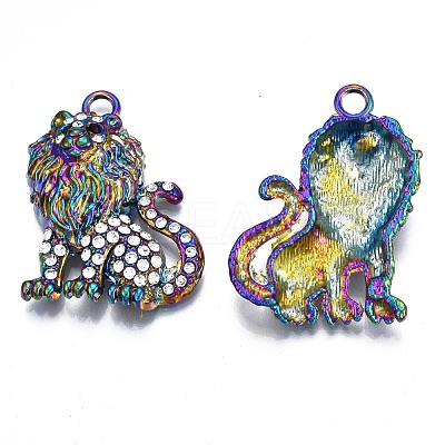 Rack Plating Rainbow Color Alloy Pendants PALLOY-S180-081A-1