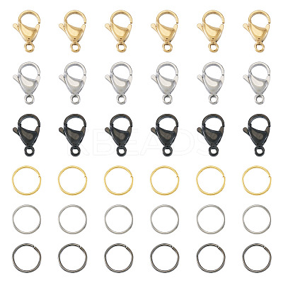 60Pcs 304 Stainless Steel Lobster Claw Clasps STAS-TA0001-46C-1
