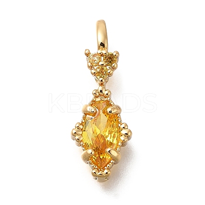 Brass Glass Pendants KK-U061-20G-03-1