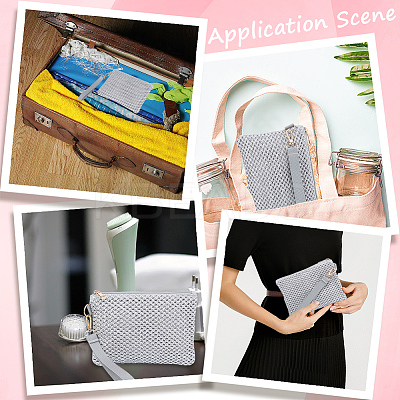 Straw Plaited Cosmetic Zipper Bags AJEW-WH20010-78A-1
