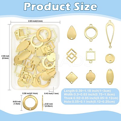 30Pcs 10 Styles Stainless Steel & Brass & Alloy Connector Charms FIND-FS0004-94-1