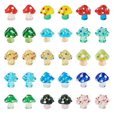 30Pcs 15 Colors Handmade Lampwork Bumpy Beads LAMP-TA0002-39-1