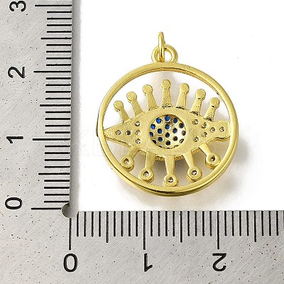 Rack Plating Brass Micro Pave Cubic Zirconia Pendant KK-H485-16G-1