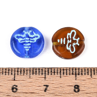 Painted Glass Beads GLAA-T025-39M-1